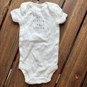 White Baby Onesie - "So Little So Loved" Preloved NB